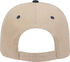 OTTO 23 430 Brushed Cotton Twill Sandwich Visor Low Profile Pro Style Cap with 6 Embroidered Eyelets Navy Khaki Khaki