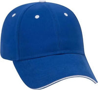 OTTO 23-430 Brushed Cotton Twill Sandwich Visor Low Profile Pro Style Cap with 6 Embroidered Eyelets - Royal Royal