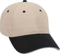 OTTO 23-430 Brushed Cotton Twill Sandwich Visor Low Profile Pro Style Cap with 6 Embroidered Eyelets - Black Khaki