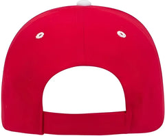 OTTO 23-430 Brushed Cotton Twill Sandwich Visor Low Profile Pro Style Cap with 6 Embroidered Eyelets - Red Red White