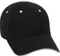 OTTO 23-430 Brushed Cotton Twill Sandwich Visor Low Profile Pro Style Cap with 6 Embroidered Eyelets - Black Black