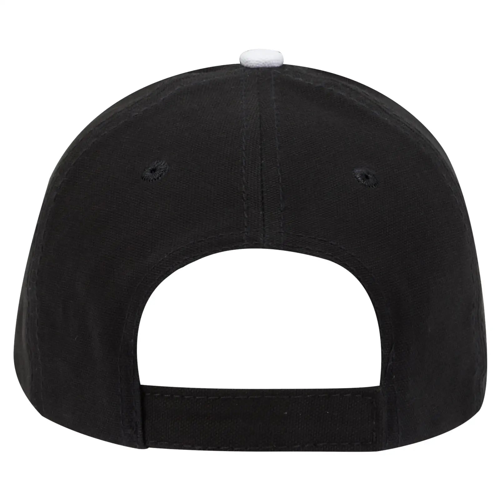 OTTO 23-484 6 Panel Low Profile Baseball Cap - Blk/Blk/Wht - Blk/Blk/Wht / 6 1/2’’ - 7 5/8’’