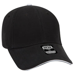 OTTO 23-484 6 Panel Low Profile Baseball Cap - Blk/Blk/Wht - Blk/Blk/Wht / 6 1/2’’ - 7 5/8’’