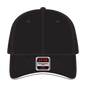 OTTO 23-735 6 Panel Low Profile Baseball Cap - Blk/Blk/Wht - Blk/Blk/Wht / 6 1/2’’ - 7 5/8’’