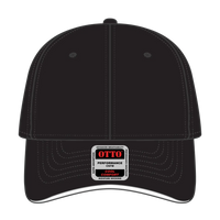 OTTO 23-735 6 Panel Low Profile Baseball Cap - Blk/Blk/Wht - Blk/Blk/Wht / 6 1/2’’ - 7 5/8’’