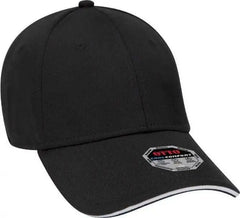 OTTO 23-735 Cool Comfort Polyester Cool Mesh Sandwich Visor Low Profile Pro Style Cap - Black Black White - Black White