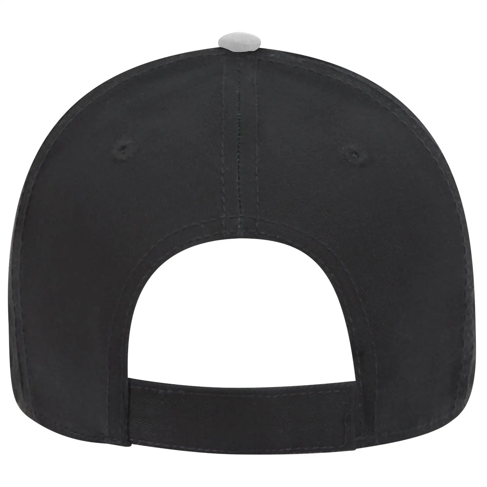 OTTO 23-766 6 Panel Low Profile Baseball Cap - Blk/Blk/Wht - Blk/Blk/Wht / 6 1/2’’ - 7 5/8’’
