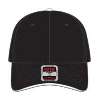 OTTO 23-766 6 Panel Low Profile Baseball Cap - Blk/Blk/Wht - Blk/Blk/Wht / 6 1/2’’ - 7 5/8’’