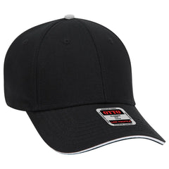 OTTO 23-766 6 Panel Low Profile Baseball Cap - Blk/Blk/Wht - Blk/Blk/Wht / 6 1/2’’ - 7 5/8’’