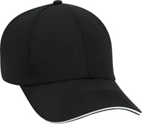 OTTO 23-766 Superior Cotton Twill Sandwich Visor Low Profile Pro Style Cap - Black Black White - Black White / One Size