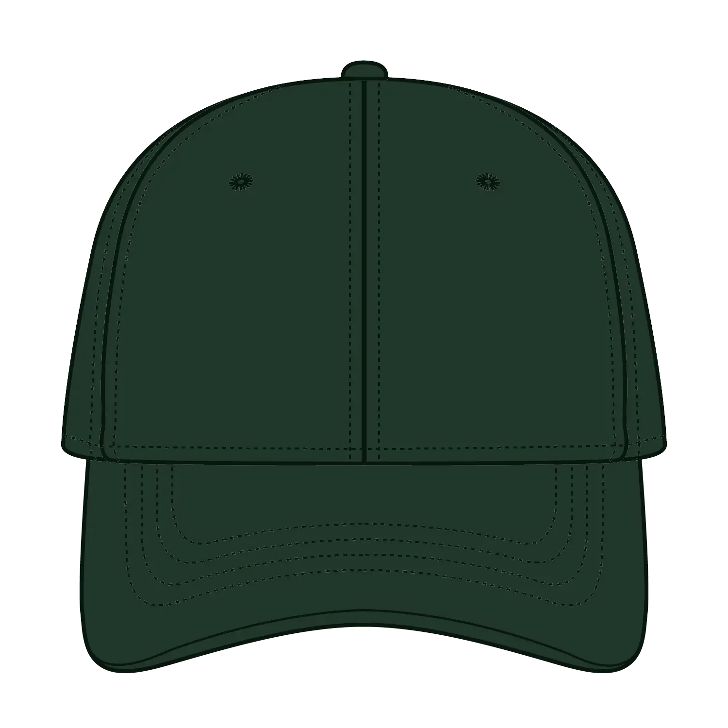 OTTO 24-032 6 Panel Low Profile Baseball Cap - Dk. Green - Dk. Green / 6 1/2’’ - 7 5/8’’