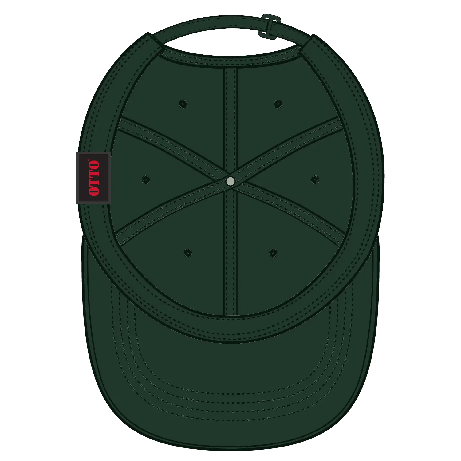 OTTO 24-032 6 Panel Low Profile Baseball Cap - Dk. Green - Dk. Green / 6 1/2’’ - 7 5/8’’