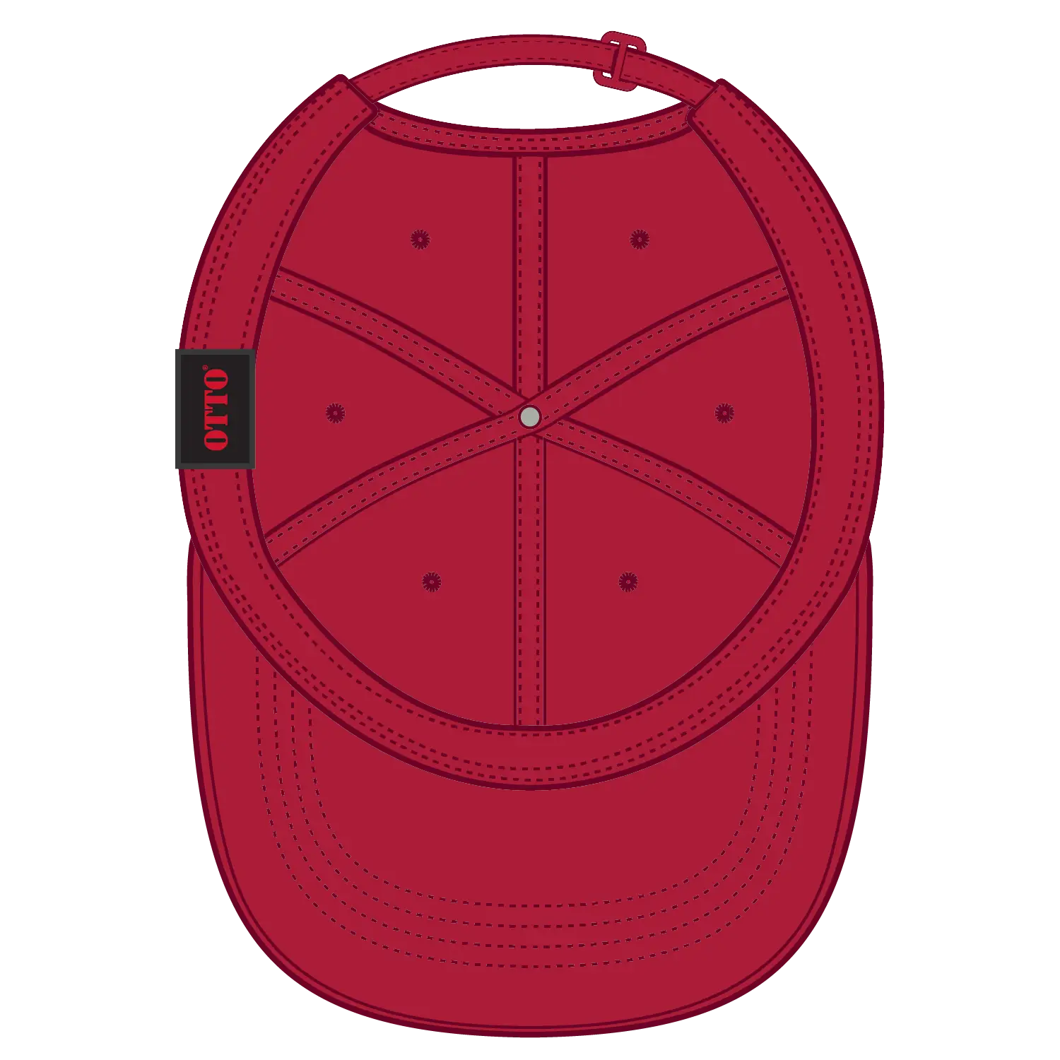 OTTO 24-032 6 Panel Low Profile Baseball Cap - Red - Red / 6 1/2’’ - 7 5/8’’