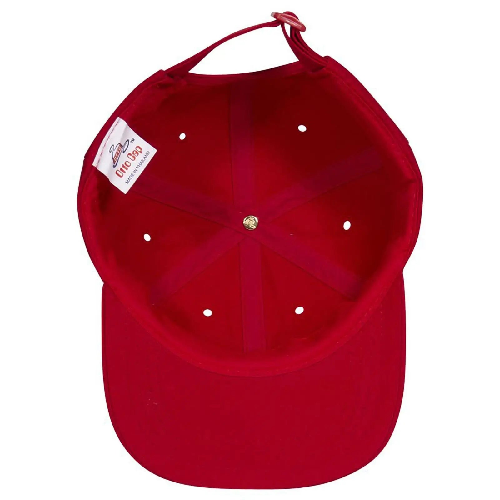 OTTO 24-032 6 Panel Low Profile Baseball Cap - Red - Red / 6 1/2’’ - 7 5/8’’
