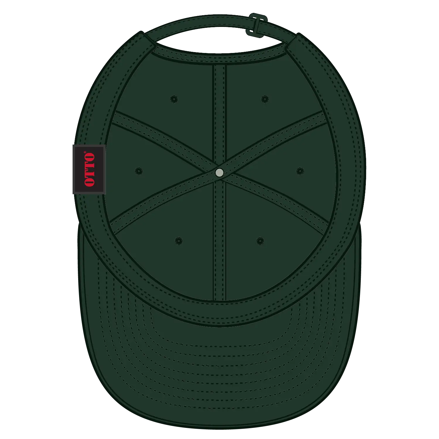OTTO 24-105 6 Panel Low Profile Baseball Cap - Dk. Green - Dk. Green / 6 1/2’’ - 7 5/8’’