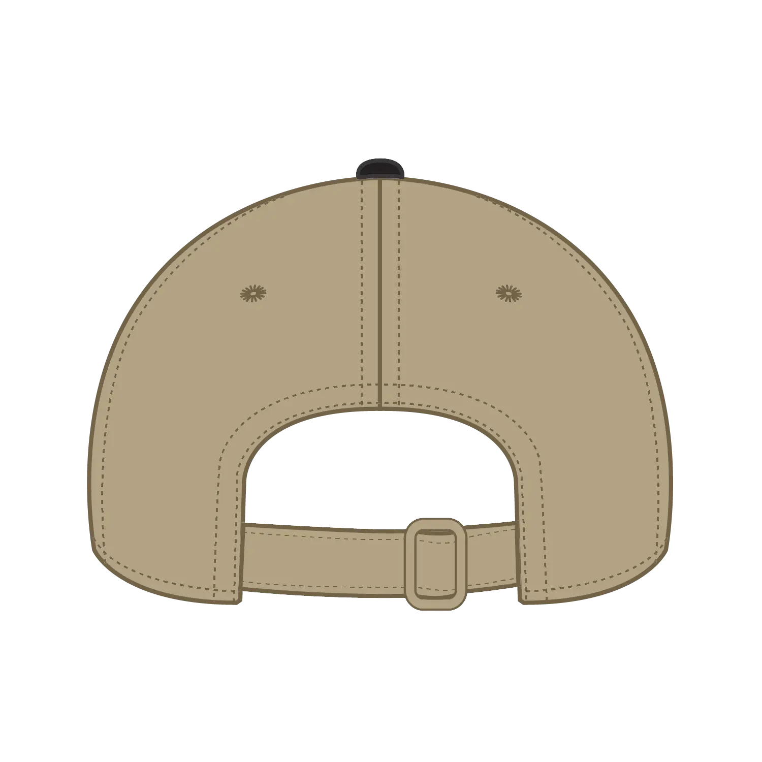 OTTO 24-106 6 Panel Low Profile Baseball Cap - Blk/Kha - Blk/Kha / 6 1/2’’ - 7 5/8’’