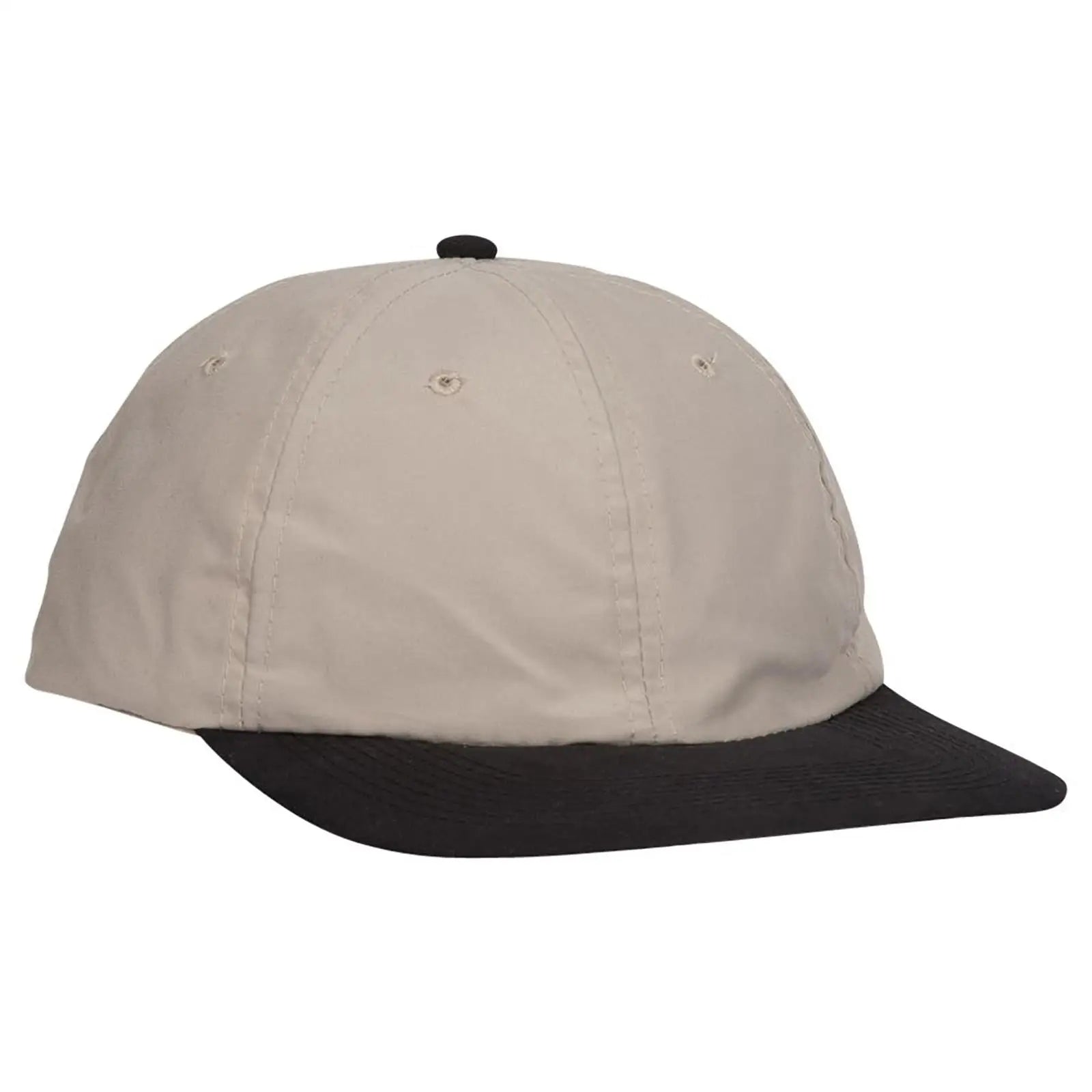 OTTO 24-106 6 Panel Low Profile Baseball Cap - Blk/Kha - Blk/Kha / 6 1/2’’ - 7 5/8’’