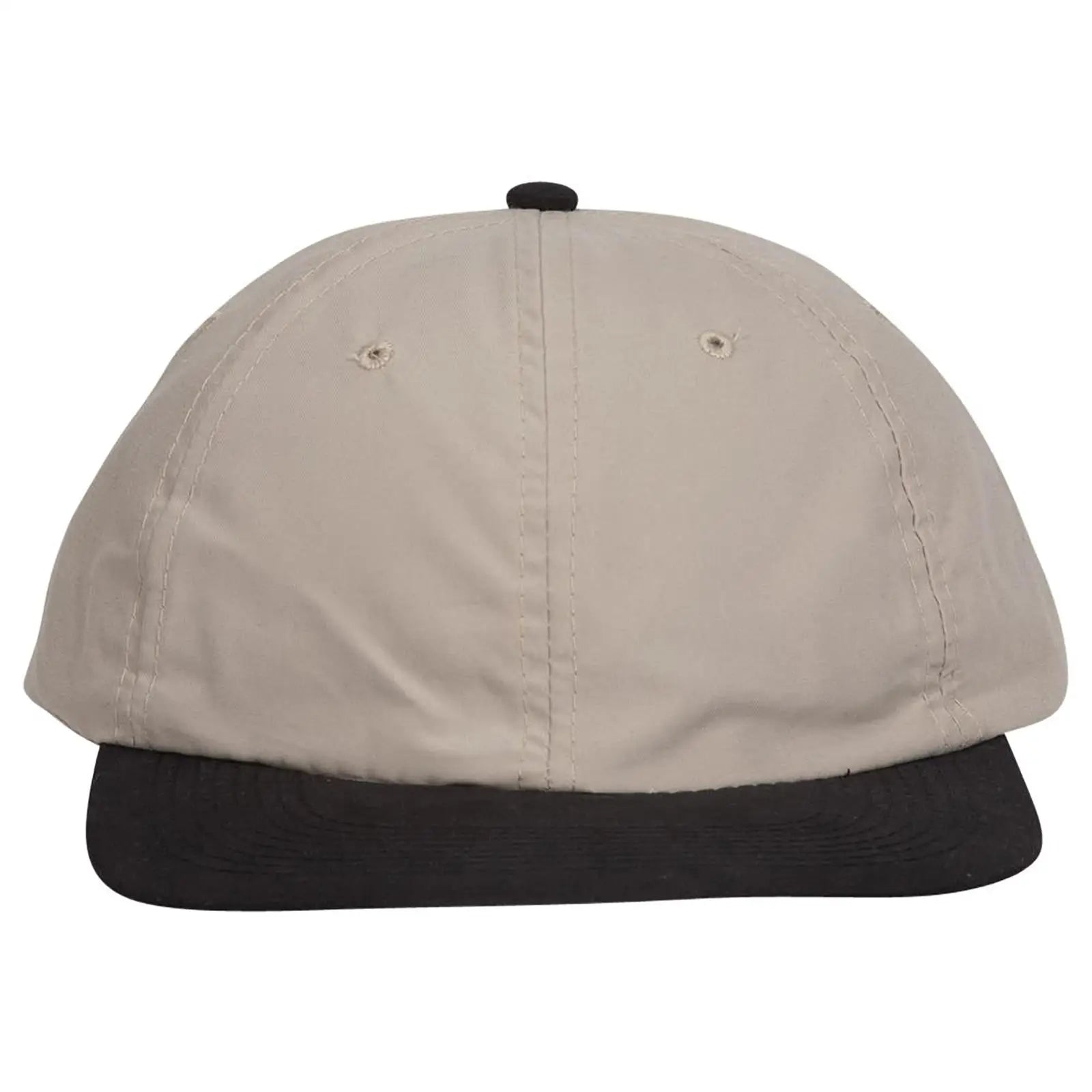 OTTO 24-106 6 Panel Low Profile Baseball Cap - Blk/Kha - Blk/Kha / 6 1/2’’ - 7 5/8’’