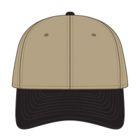 OTTO 24-106 6 Panel Low Profile Baseball Cap - Blk/Kha - Blk/Kha / 6 1/2’’ - 7 5/8’’