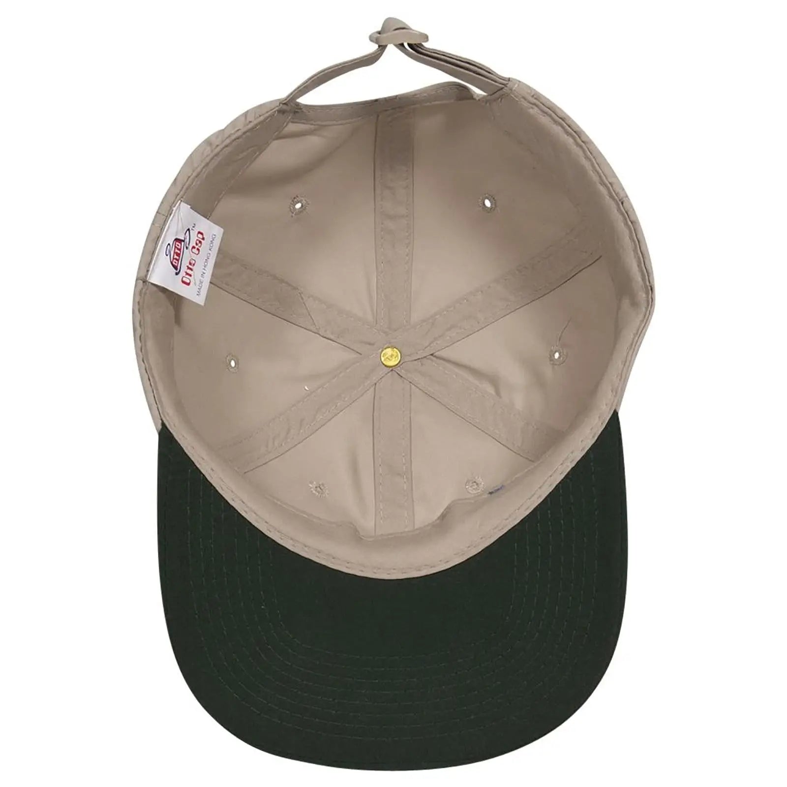 OTTO 24-106 6 Panel Low Profile Baseball Cap - Dk.Grn/Kha - Dk.Grn/Kha / 6 1/2’’ - 7 5/8’’