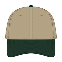 OTTO 24-106 6 Panel Low Profile Baseball Cap - Dk.Grn/Kha - Dk.Grn/Kha / 6 1/2’’ - 7 5/8’’