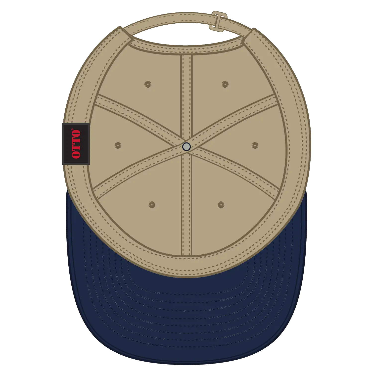 OTTO 24-106 6 Panel Low Profile Baseball Cap - Nvy/Kha - Nvy/Kha / 6 1/2’’ - 7 5/8’’