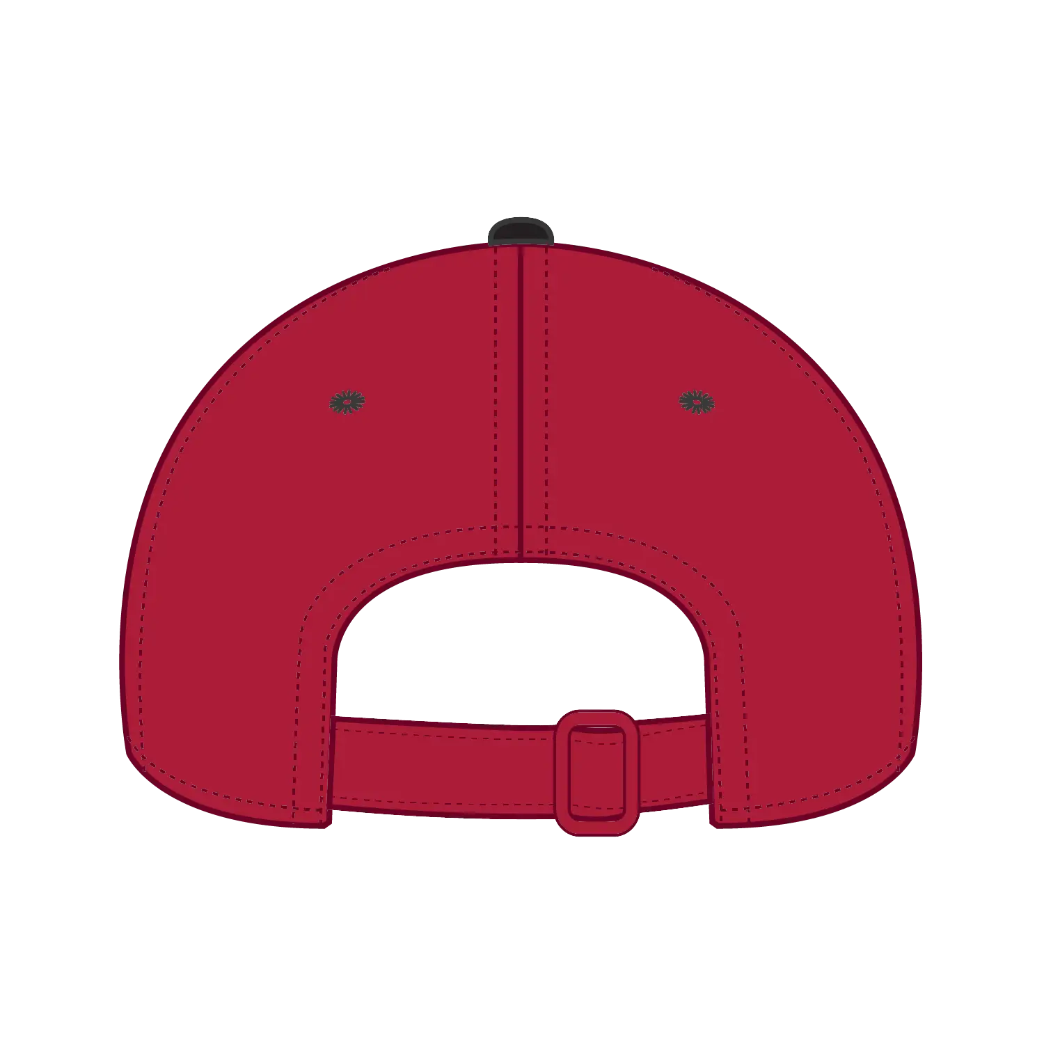 OTTO 25-023 6 Panel Low Profile Baseball Cap - Blk/Red - Blk/Red / 6 1/2’’ - 7 5/8’’