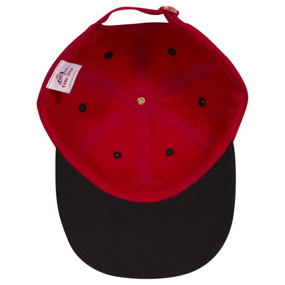 OTTO 25-023 6 Panel Low Profile Baseball Cap - Blk/Red - Blk/Red / 6 1/2’’ - 7 5/8’’