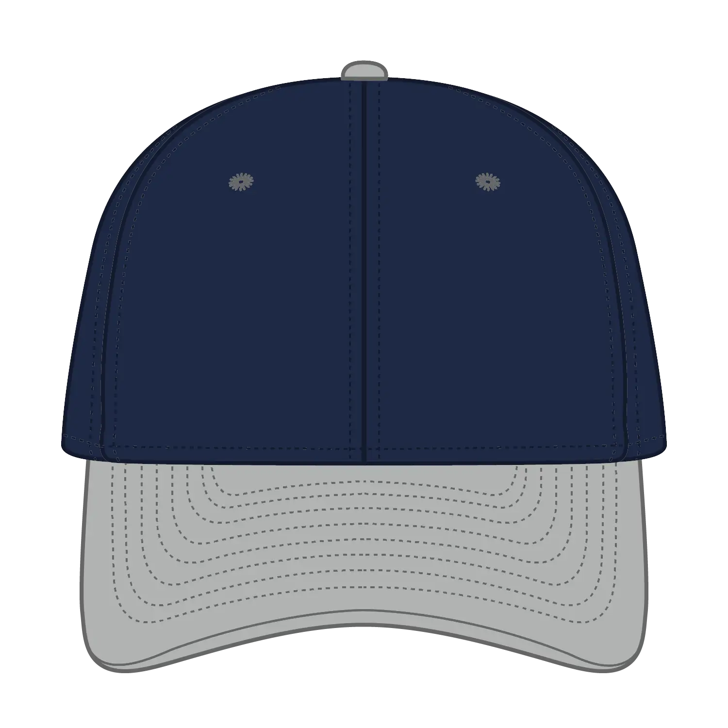 OTTO 25-023 6 Panel Low Profile Baseball Cap - Gry/Nvy - Gry/Nvy / 6 1/2’’ - 7 5/8’’