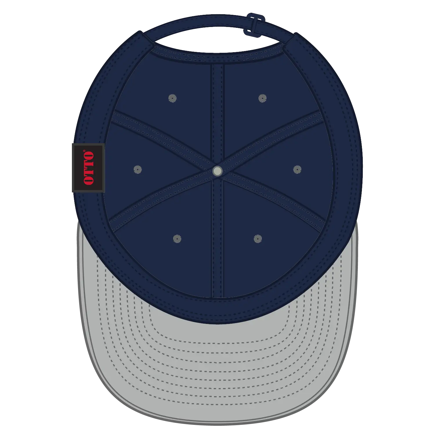OTTO 25-023 6 Panel Low Profile Baseball Cap - Gry/Nvy - Gry/Nvy / 6 1/2’’ - 7 5/8’’