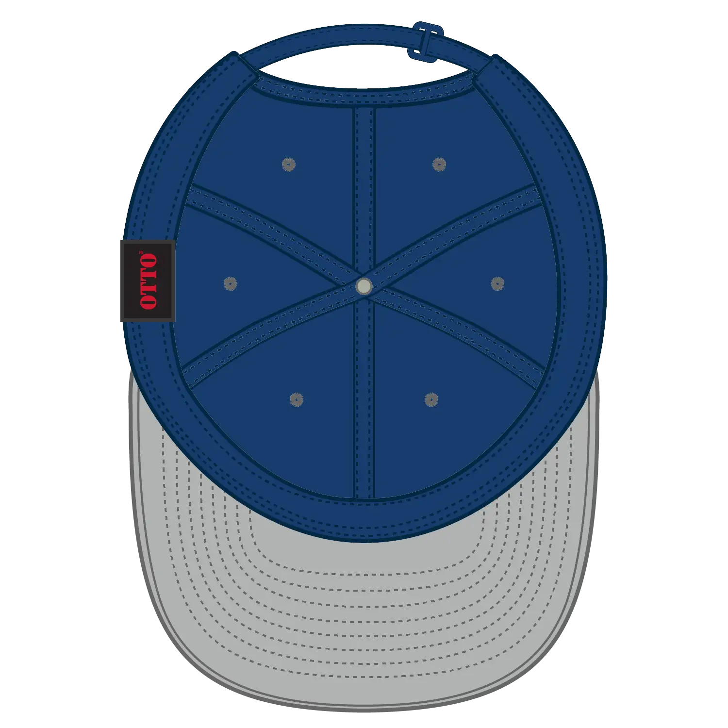 OTTO 25-023 6 Panel Low Profile Baseball Cap - Gry/Ryl - Gry/Ryl / 6 1/2’’ - 7 5/8’’