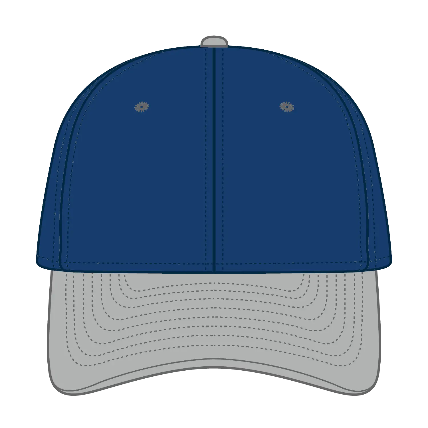 OTTO 25-023 6 Panel Low Profile Baseball Cap - Gry/Ryl - Gry/Ryl / 6 1/2’’ - 7 5/8’’