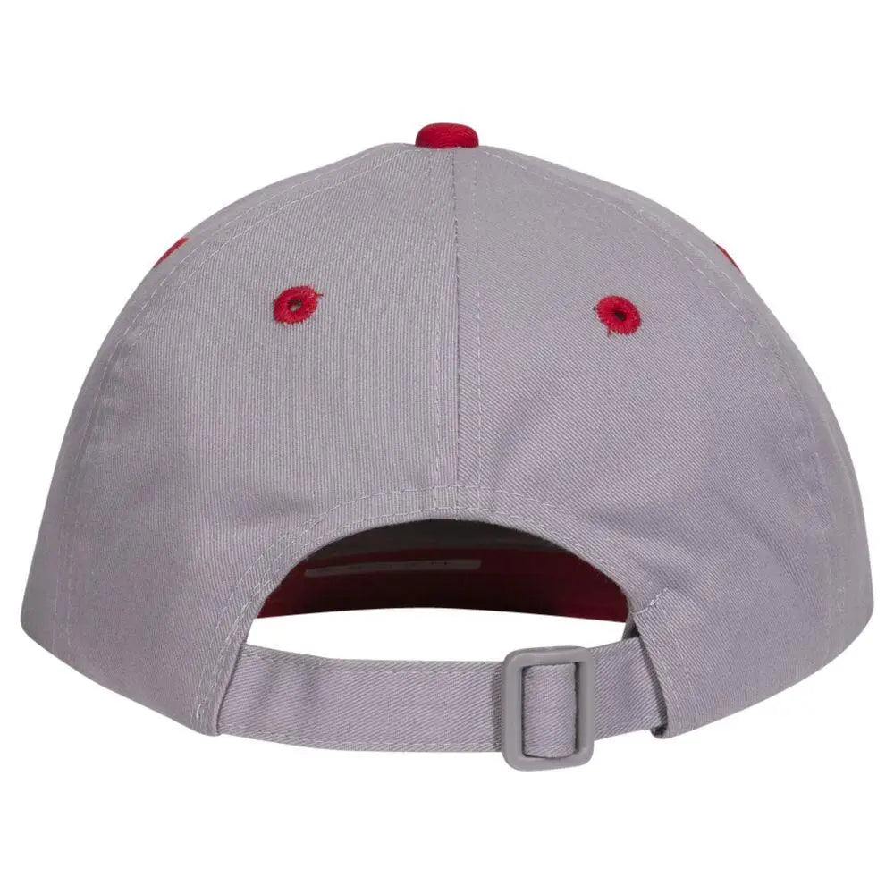 OTTO 25-023 6 Panel Low Profile Baseball Cap - Red/Gry - Red/Gry / 6 1/2’’ - 7 5/8’’