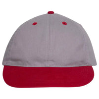 OTTO 25-023 6 Panel Low Profile Baseball Cap - Red/Gry - Red/Gry / 6 1/2’’ - 7 5/8’’