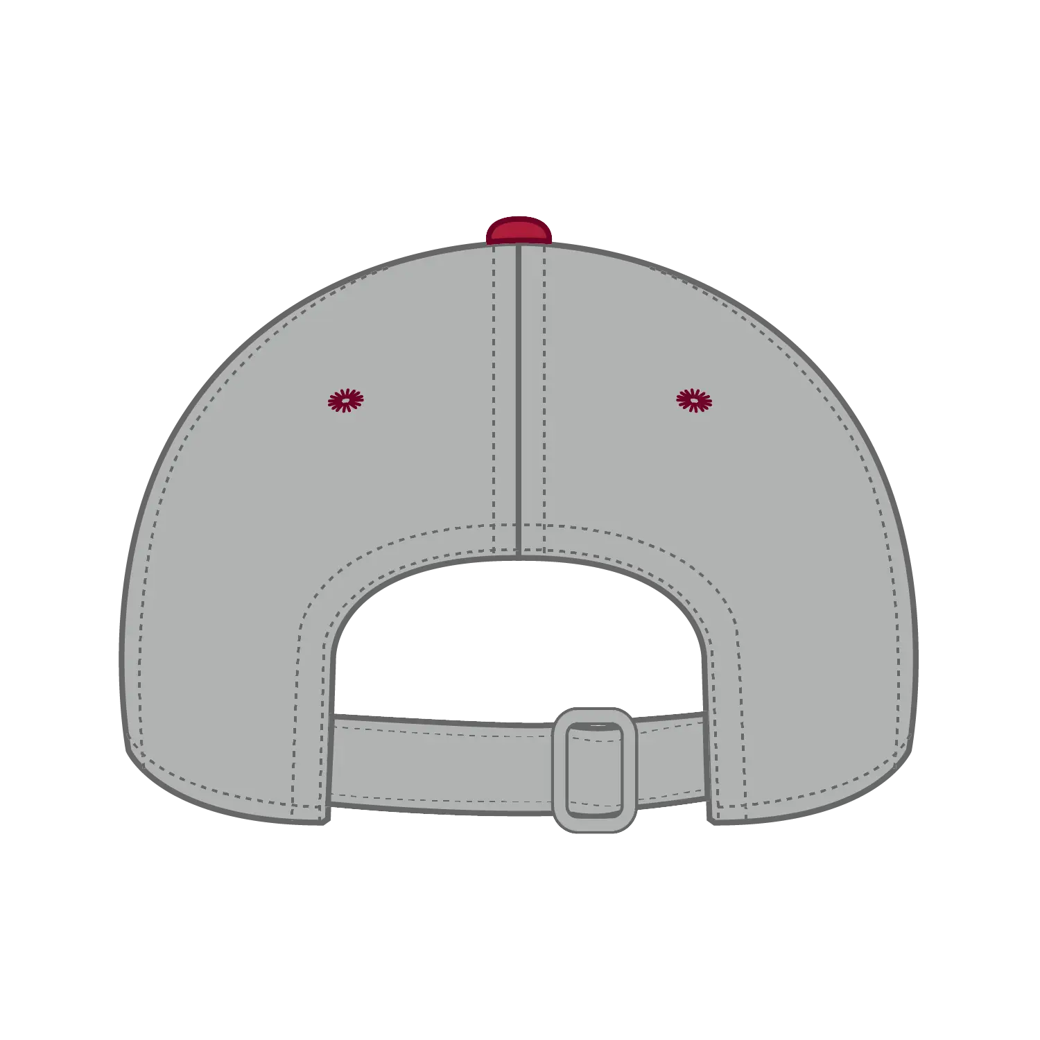 OTTO 25-023 6 Panel Low Profile Baseball Cap - Red/Gry - Red/Gry / 6 1/2’’ - 7 5/8’’