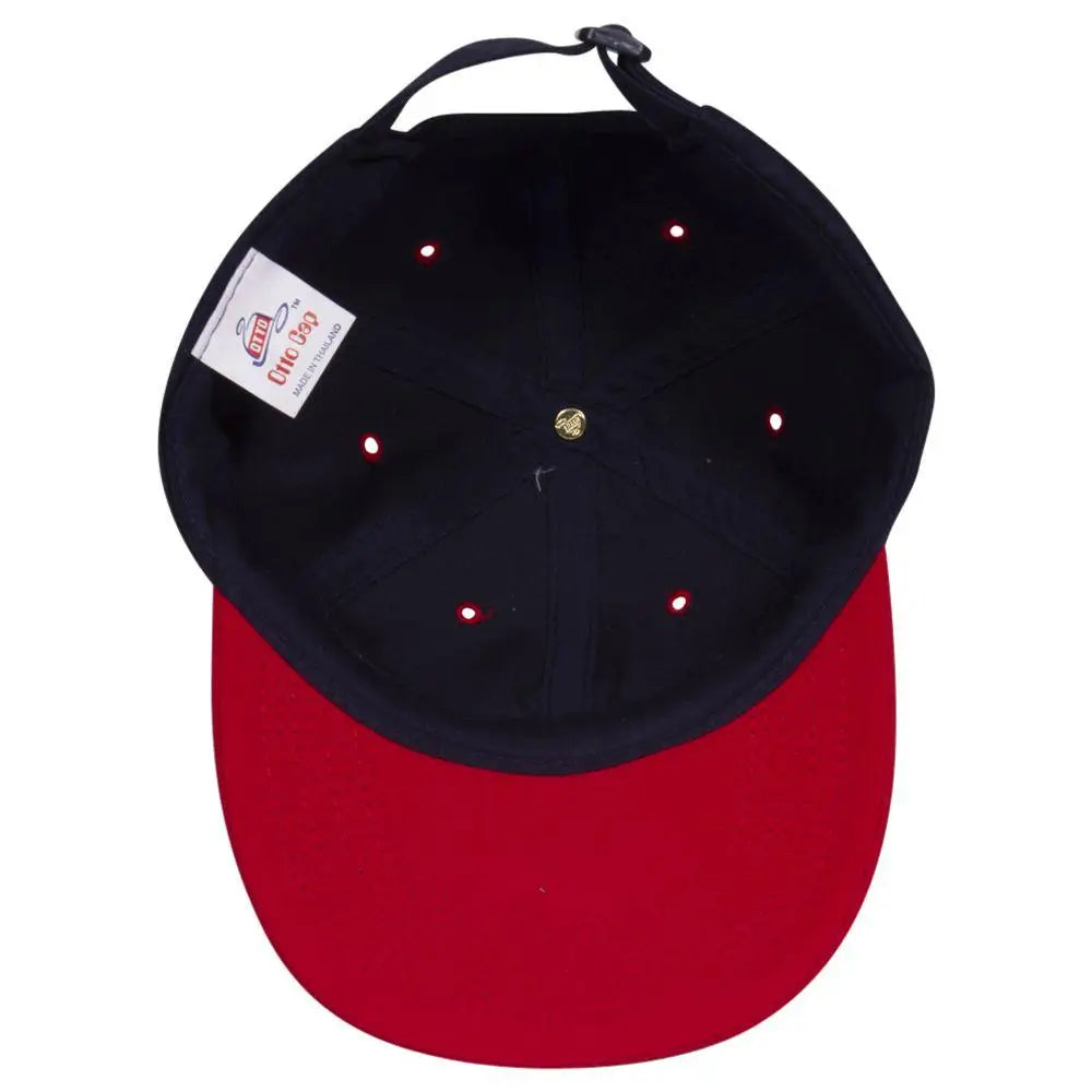 OTTO 25-023 6 Panel Low Profile Baseball Cap - Red/Nvy - Red/Nvy / 6 1/2’’ - 7 5/8’’