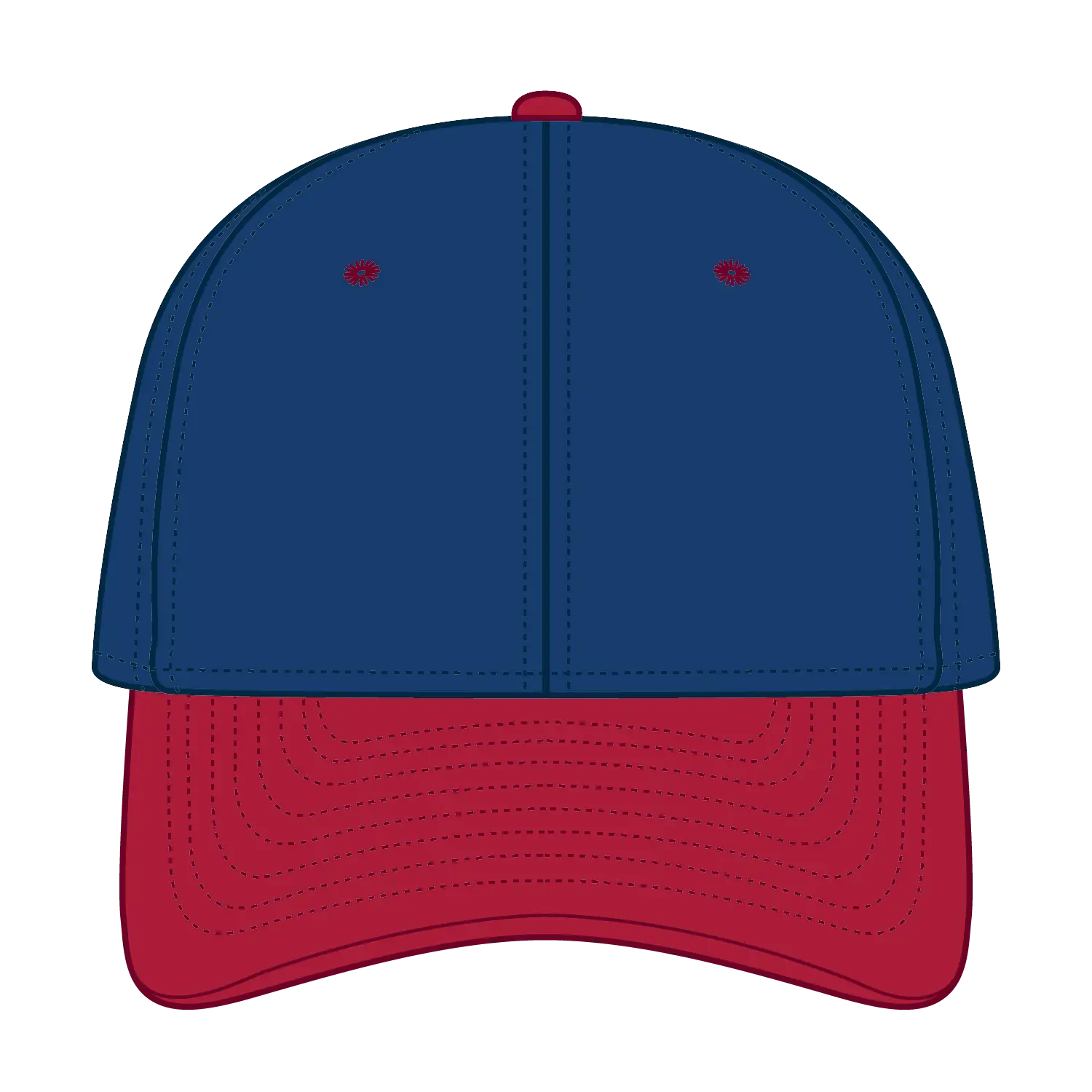 OTTO 25-023 6 Panel Low Profile Baseball Cap - Red/Ryl - Red/Ryl / 6 1/2’’ - 7 5/8’’