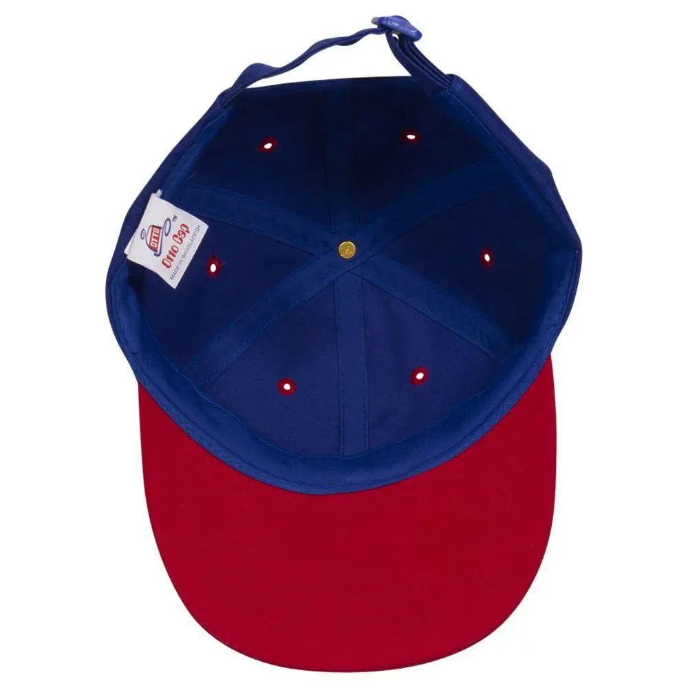 OTTO 25-023 6 Panel Low Profile Baseball Cap - Red/Ryl - Red/Ryl / 6 1/2’’ - 7 5/8’’