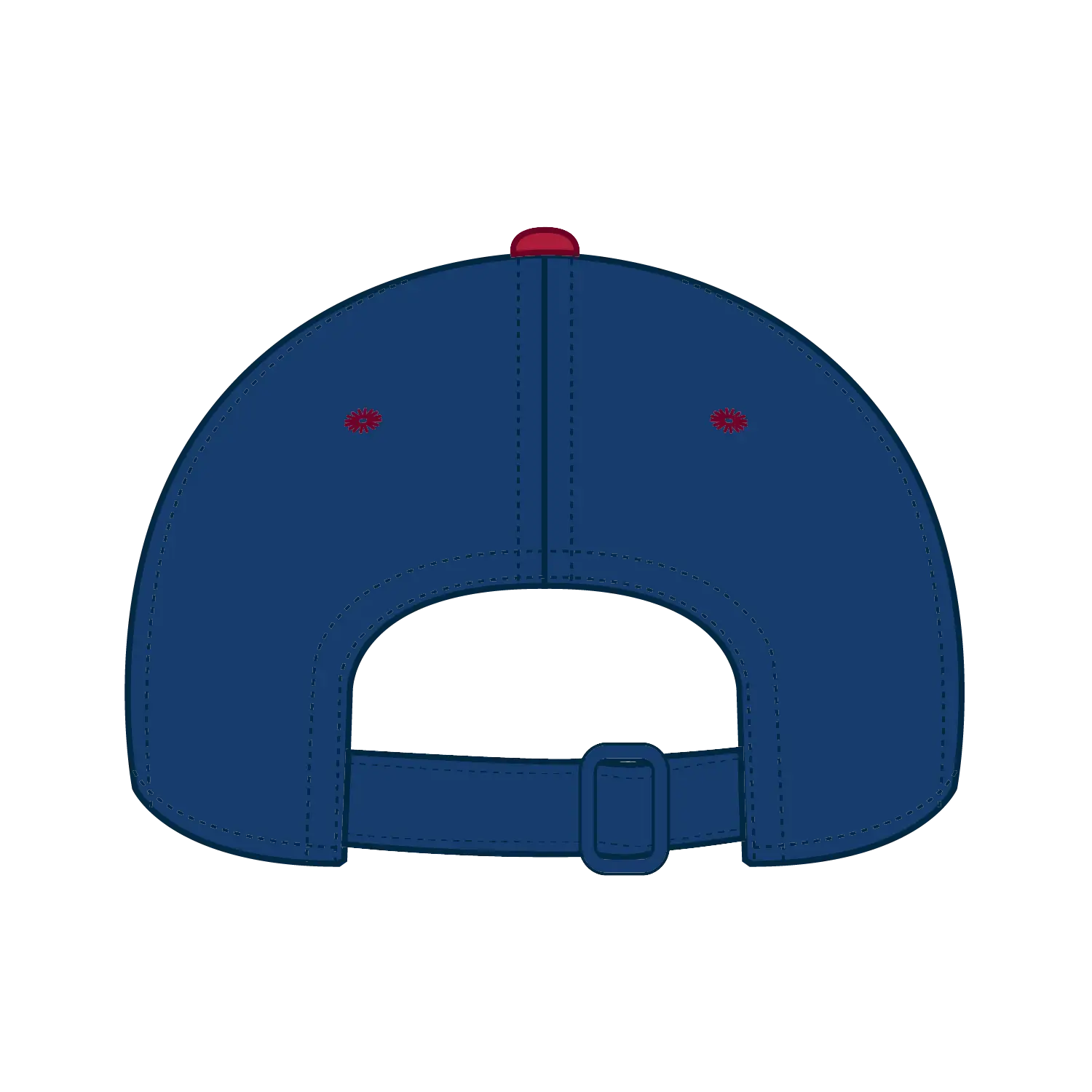 OTTO 25-023 6 Panel Low Profile Baseball Cap - Red/Ryl - Red/Ryl / 6 1/2’’ - 7 5/8’’