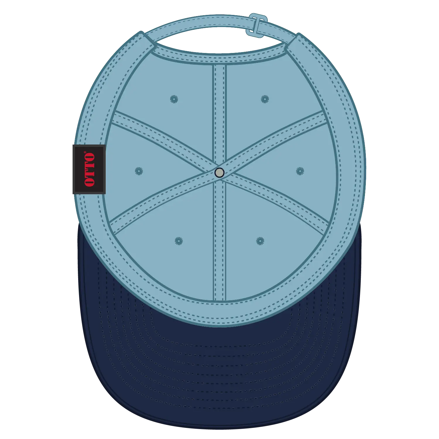 OTTO 25-040 6 Panel Low Profile Baseball Cap - Nvy/Sk.Blue - Nvy/Sk.Blue / 6 1/2’’ - 7 5/8’’