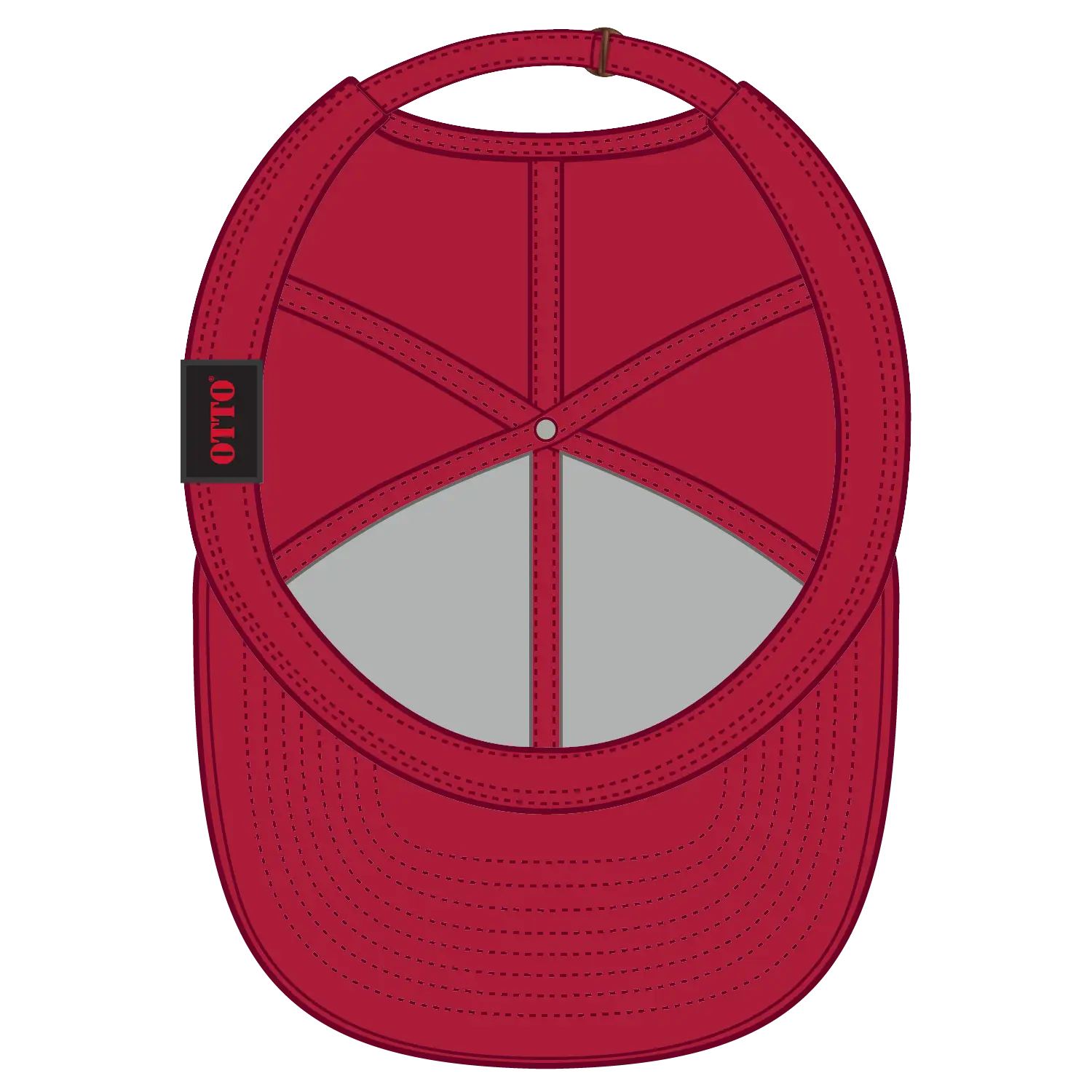 OTTO 26-030 6 Panel Low Profile Baseball Cap - Red - Red / 6 1/2’’ - 7 5/8’’