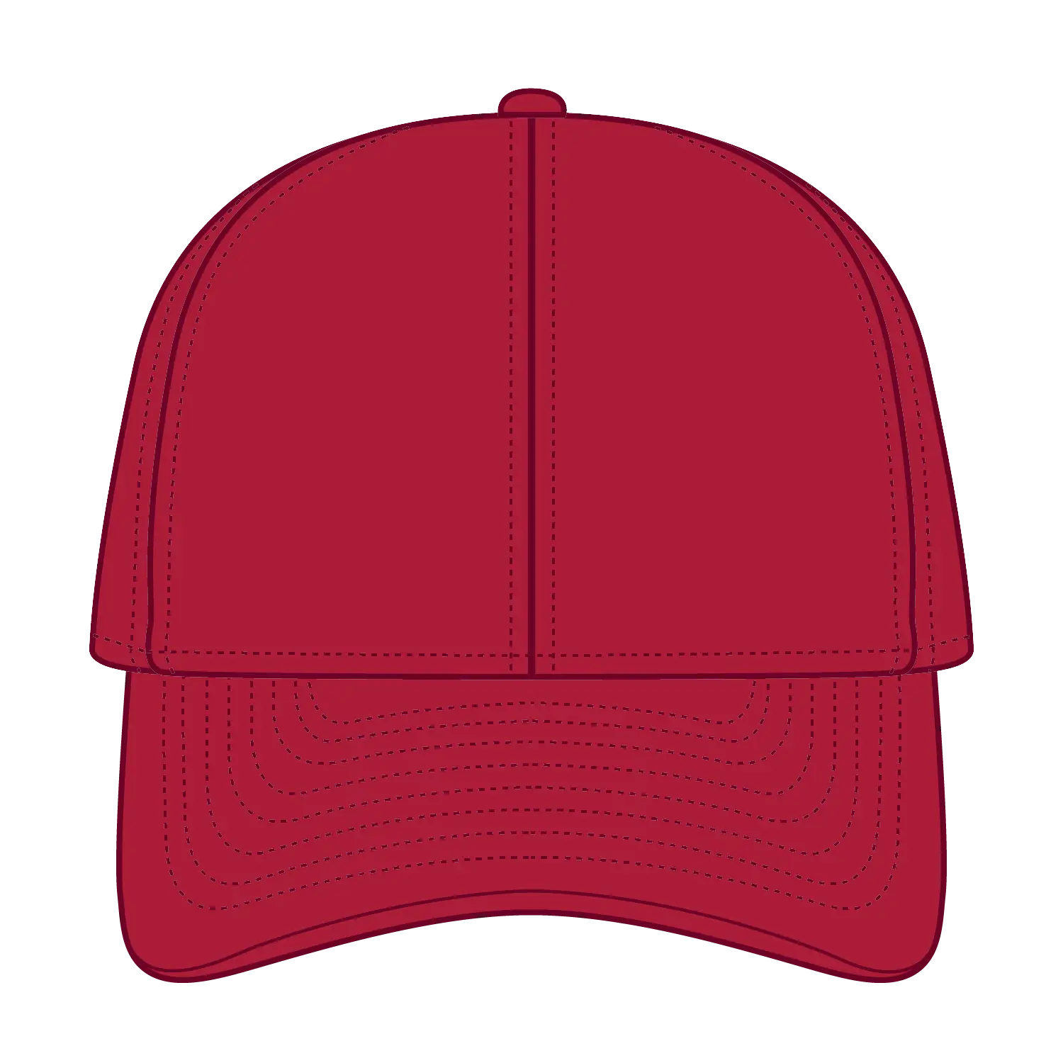 OTTO 26-030 6 Panel Low Profile Baseball Cap - Red - Red / 6 1/2’’ - 7 5/8’’