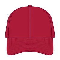 OTTO 26-030 6 Panel Low Profile Baseball Cap - Red - Red / 6 1/2’’ - 7 5/8’’