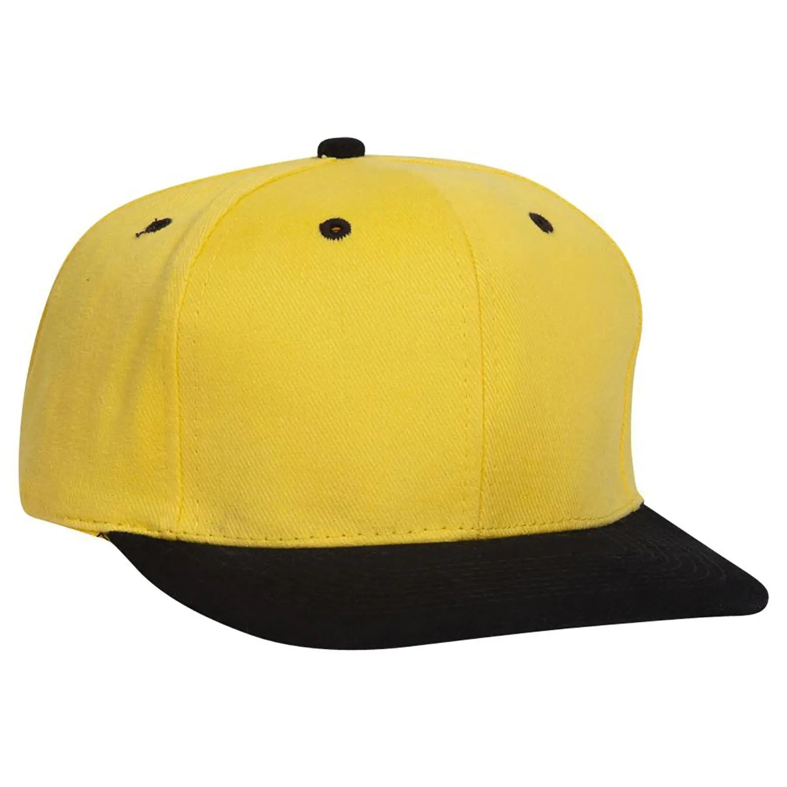 OTTO 27-008 6 Panel Mid Profile Baseball Cap - Blk/Yel - Blk/Yel / 6 1/2’’ - 7 5/8’’