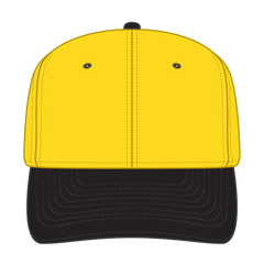 OTTO 27-008 6 Panel Mid Profile Baseball Cap - Blk/Yel - Blk/Yel / 6 1/2’’ - 7 5/8’’