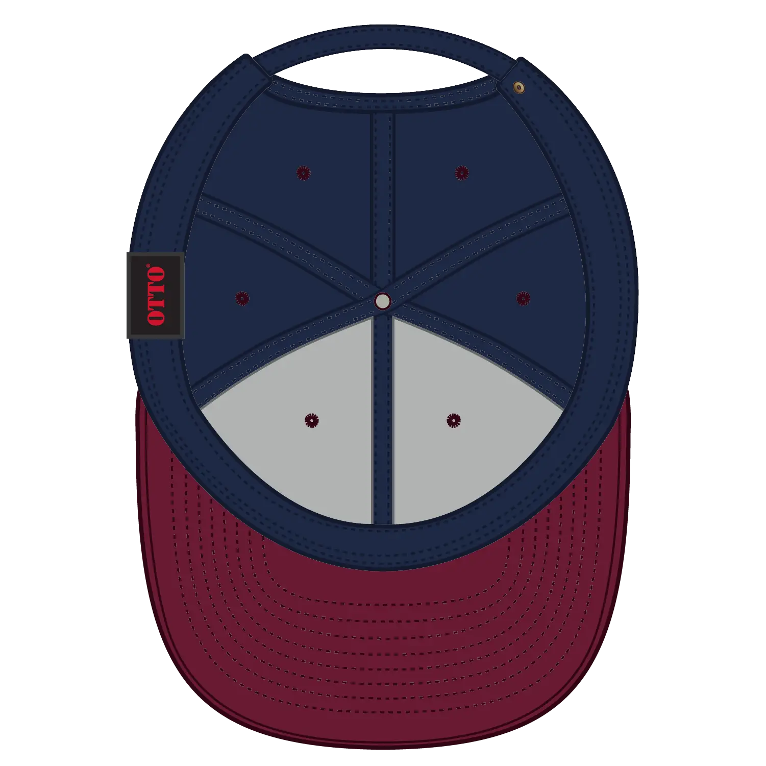 OTTO 27-008 6 Panel Mid Profile Baseball Cap - Burg. Marn/Nvy - Burg. Marn/Nvy / 6 1/2’’ - 7 5/8’’