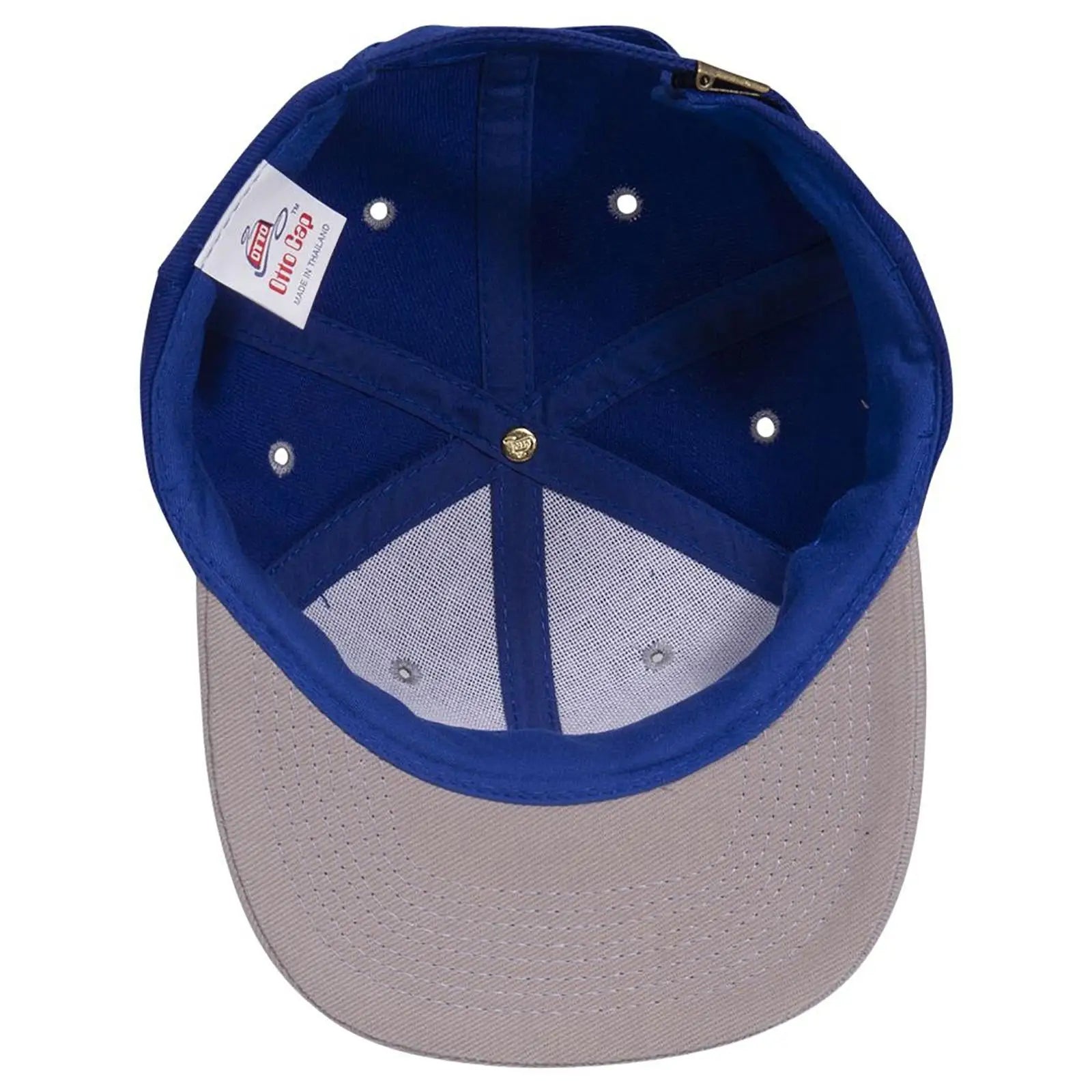 OTTO 27-008 6 Panel Mid Profile Baseball Cap - Gry/Ryl - Gry/Ryl / 6 1/2’’ - 7 5/8’’