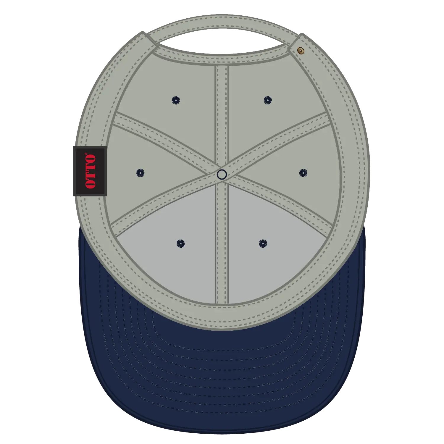 OTTO 27-008 6 Panel Mid Profile Baseball Cap - Nvy/Stn.Gry - Nvy/Stn.Gry / 6 1/2’’ - 7 5/8’’