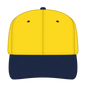 OTTO 27-008 6 Panel Mid Profile Baseball Cap - Nvy/Yel - Nvy/Yel / 6 1/2’’ - 7 5/8’’