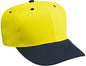 OTTO 27-008 Brushed Bull Denim Pro Style Cap with Fabric Adjustable Strap - Black Yellow - Black Yellow / One Size Fits